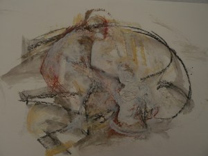 Acrylic, graphite, charchoal